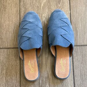 Seychelles Blue Zigzag Mules